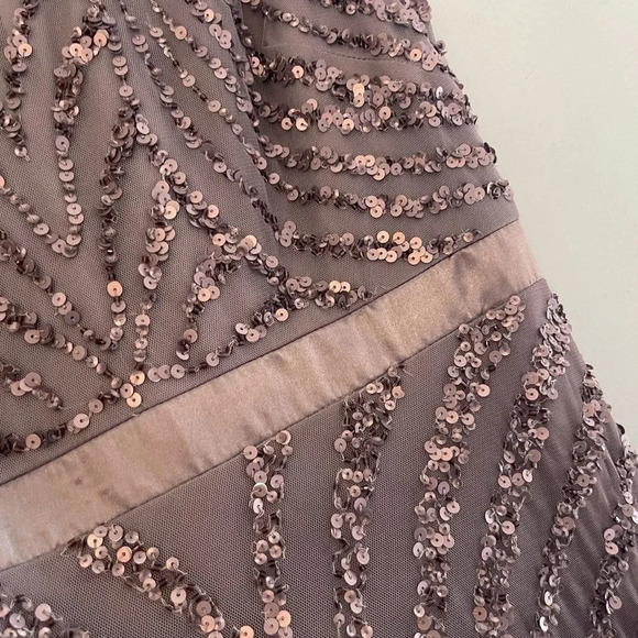 Aidan Mattox sequin gown wedding formal prom homecoming cocktail party girly - Picture 6 of 7